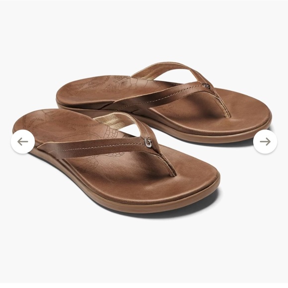 NWOT OluKai Honu Sandals Women's Flip Flops Tan Brown size 10 - Picture 1 of 6
